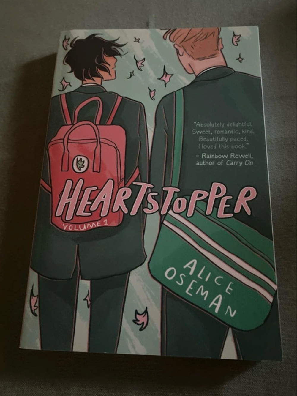 Heartstopper Volume 1 by Alice Oseman - Pink & Green Cover